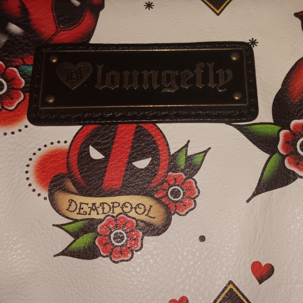 Loungefly Deadpool Tattoo Print Purse Bag Marvel Comics - Picture 3 of 5